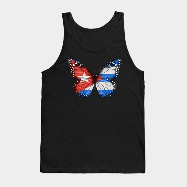 Cuban Flag  Butterfly - Gift for Cuban From Cuba Tank Top by Country Flags